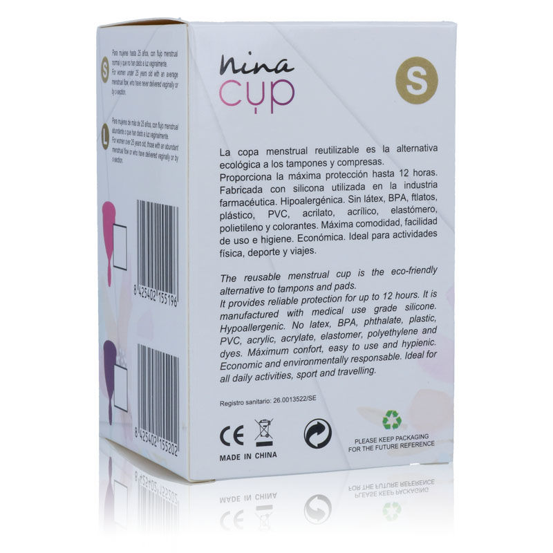 nina kiki copo menstrual tamanho s rosa