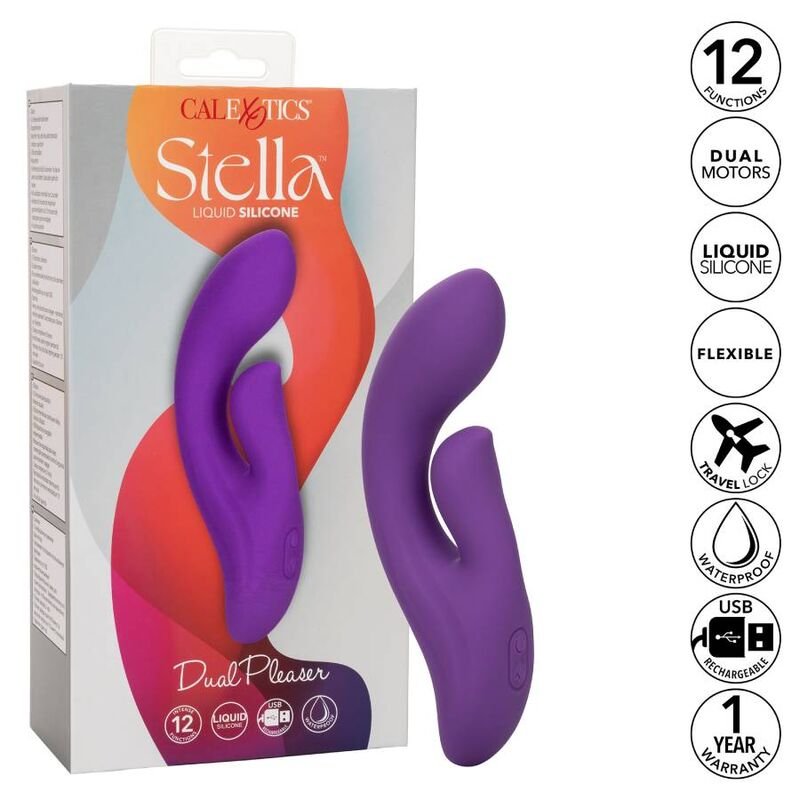 calexotics vibrador do ponto g stella dual pleasure roxo