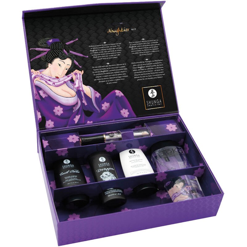 shunga naughter kit conjunto afrodisíaco de massagem