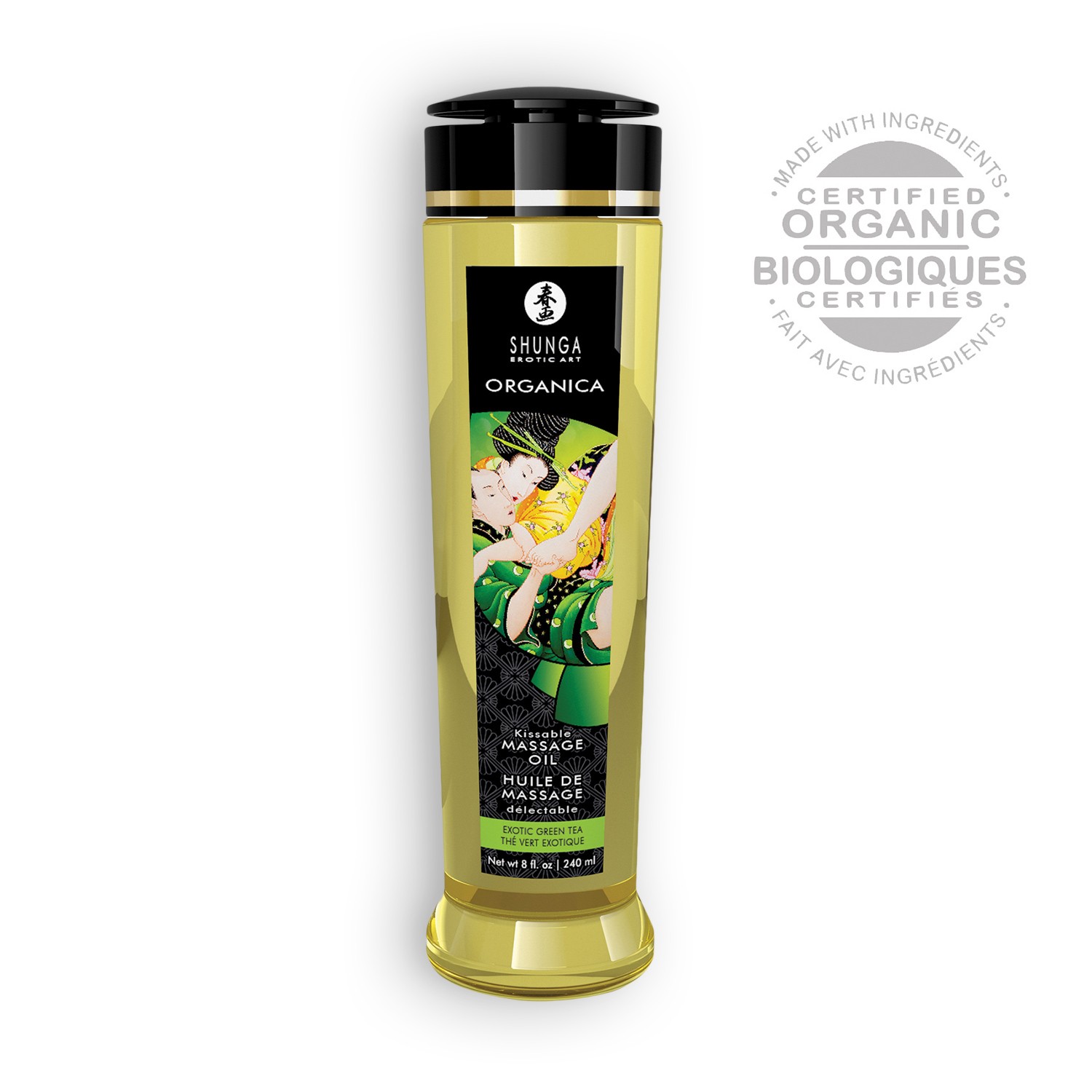 shunga orgânica chá verde Óleo de massagem aroma chá verde