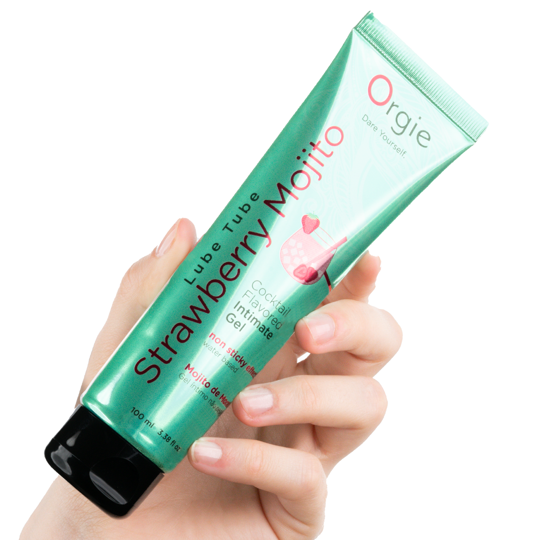 lube tube cocktail strawberry mojito gel Íntimo sabor mojito de morango 100ml