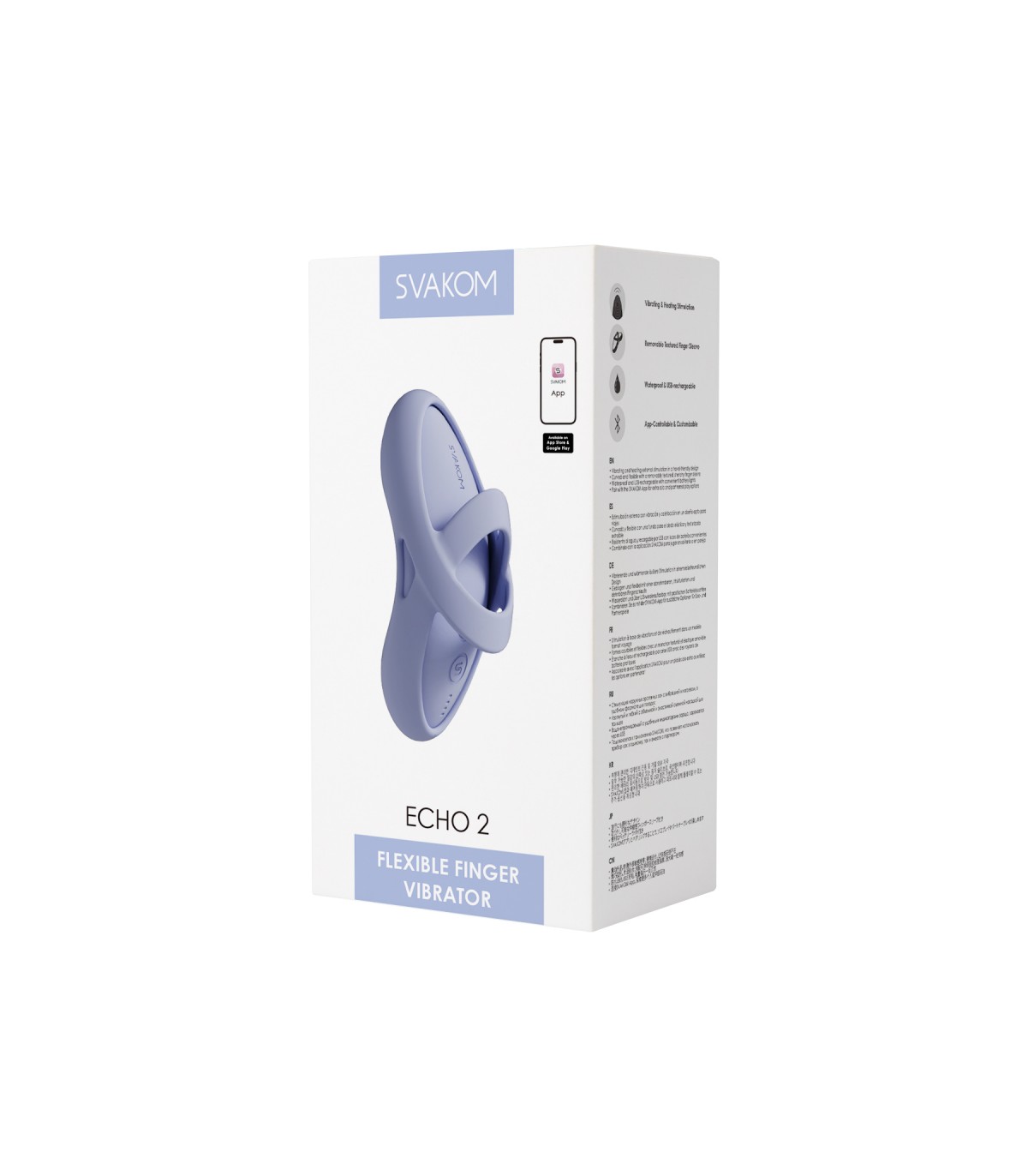 svakom echo 2 vibrador de dedo flexível com aquecimento azul