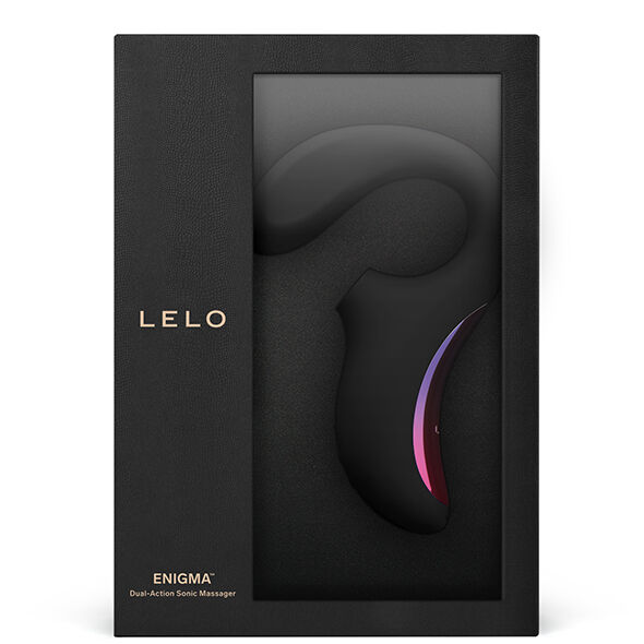 lelo enigma preto sugador de clitóris e vibrador ponto g