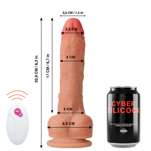 cyber silicock rick dildo com rotação ultra realista 20,9cm