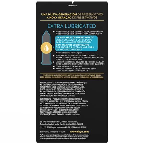 skyn preservativo extra lubrificado 10 un