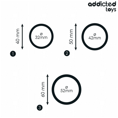 addicted toys conjunto de 3 anéis para pénis