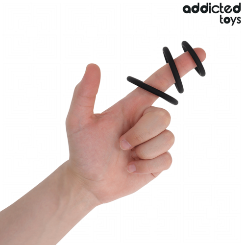 addicted toys conjunto de 3 anéis para pénis