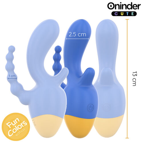 oninder love 3some vibrador com estimulador anal e clitoriano