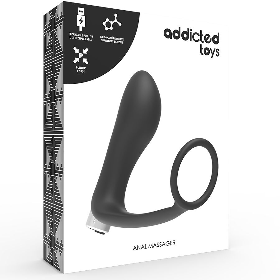 addicted toys vibrador prostático preto