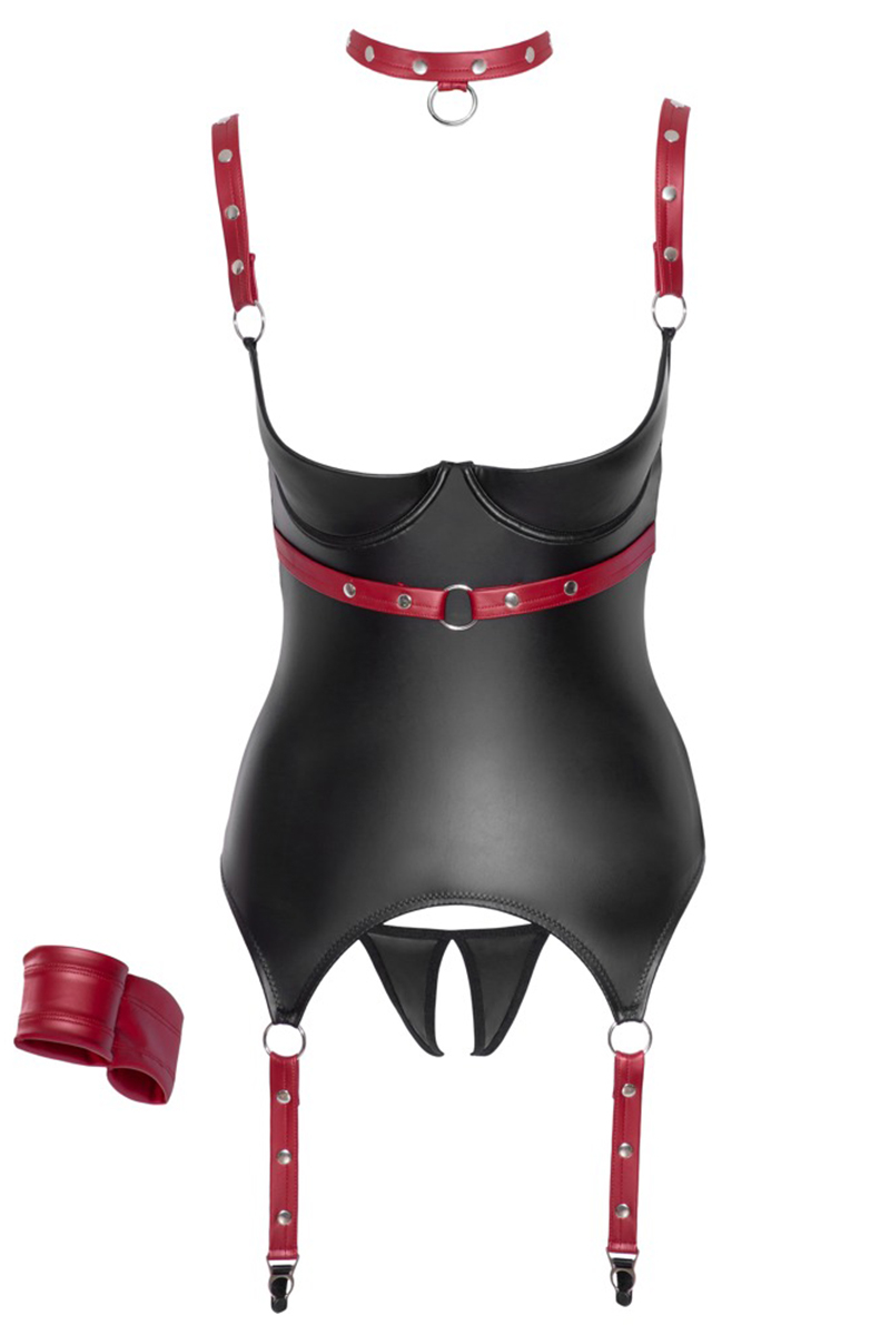 Cottelli - Set Soft Bondage com Tanga Aberta, Colar e Algema - Image 3