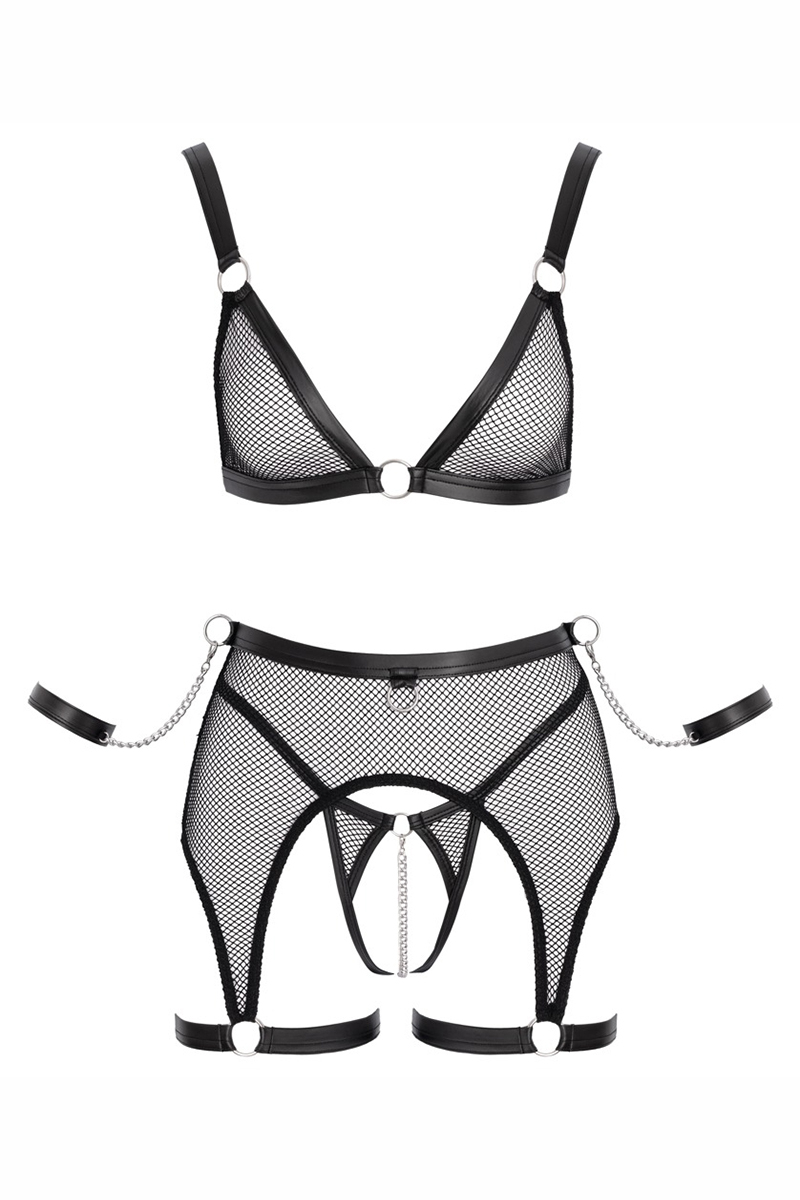 Cottelli - Conjunto de Lingerie em Rede 5 Peças - Image 4