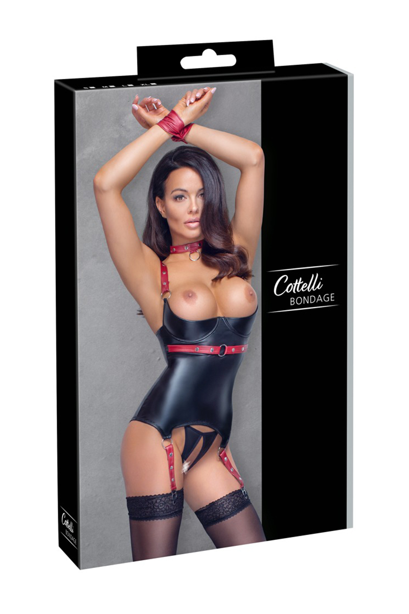 Cottelli - Set Soft Bondage com Tanga Aberta, Colar e Algema - Image 5